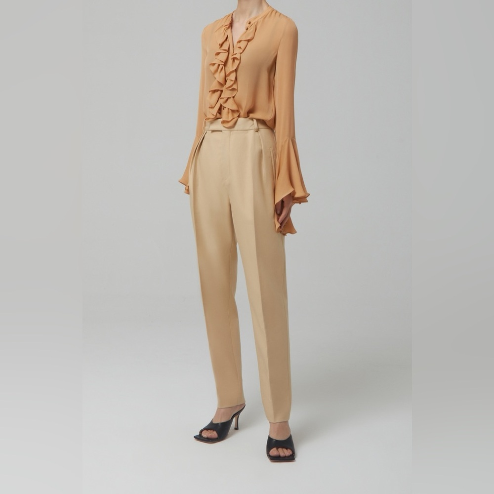 KHAITE 2 Magdeline Pant Khaki Classic Beige Women's Trousers - Picture 2 of 11